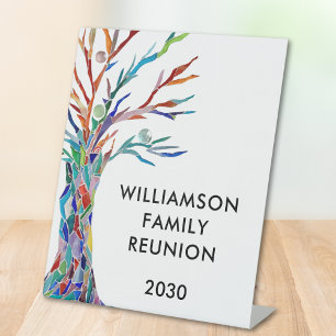 Expositor En L Rótulo Pedestal de Reunión Familiar de Árboles Fam