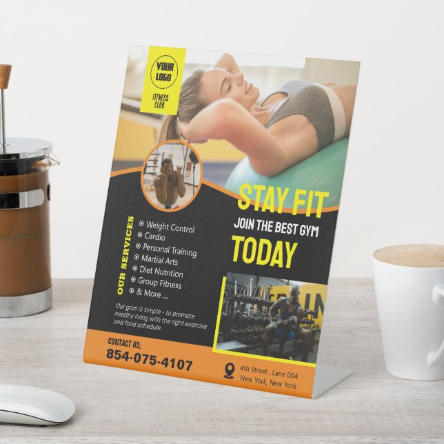 Expositor En L Rótulo Pedestal de Servicios de Gimnasio (In Situ)