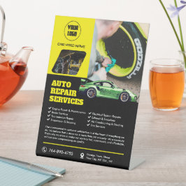 Expositor En L Rótulo Pedestal de servicios de reparación automát