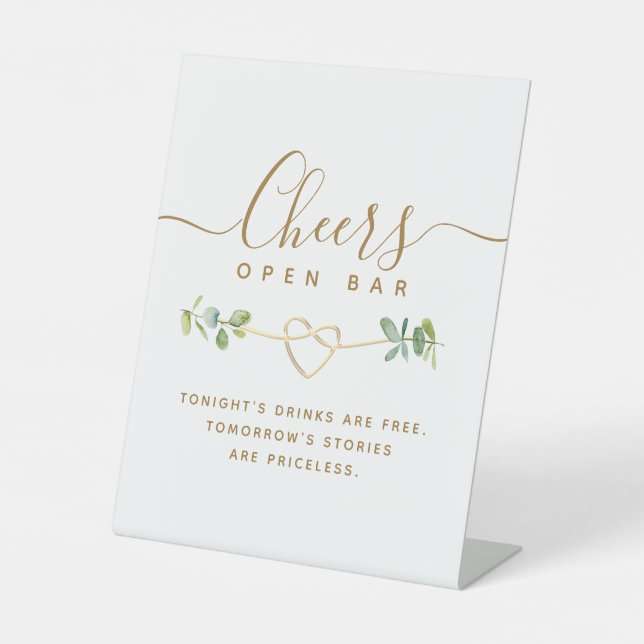 Expositor En L Rótulo Pedestal del bar del Boda Eucalyptus (Anverso)