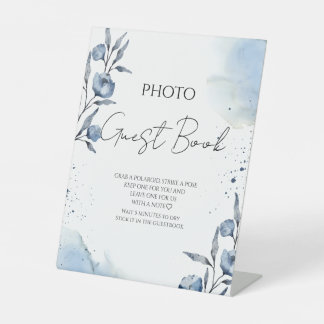 Expositor En L Rótulo Pedestal del libro de fotografías Blue Flor