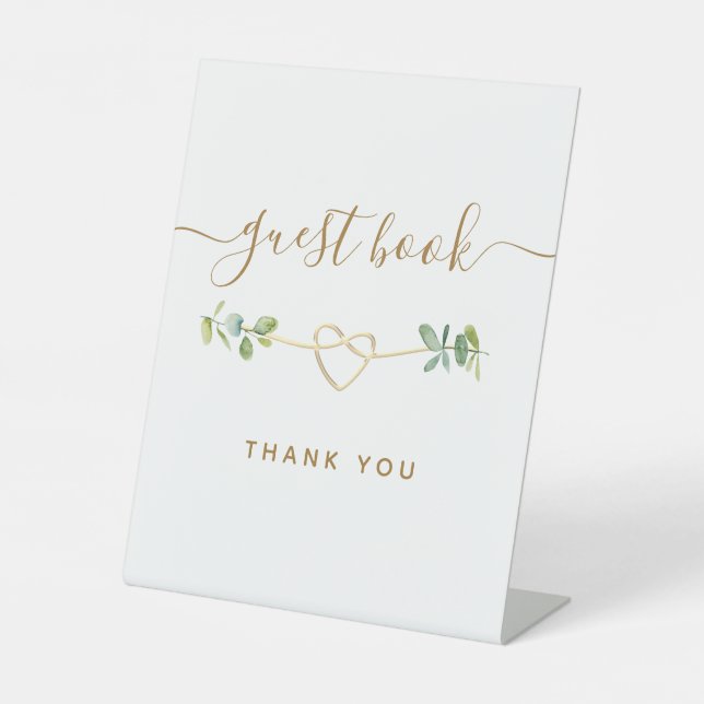 Expositor En L Rótulo Pedestal del libro de invitados Eucalyptus  (Anverso)