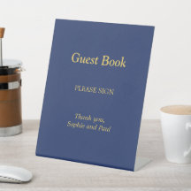 Rótulo Pedestal del libro de invitados Navy Blue G