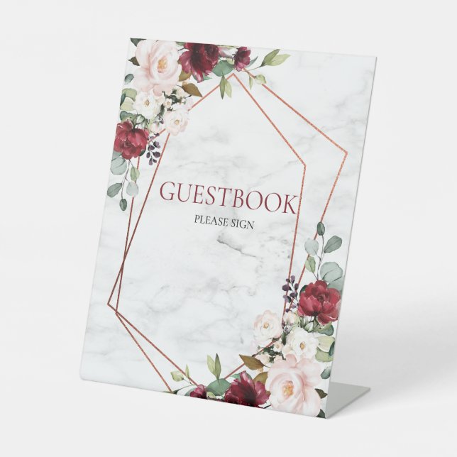 Expositor En L Rótulo Pedestal del libro de visitas geométricas d (Anverso)