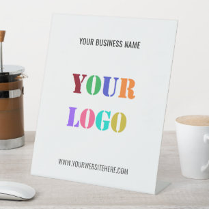 Expositor En L Rótulo Pedestal del logotipo de la empresa persona