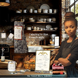 Expositor En L Rótulo Pedestal del menú francés