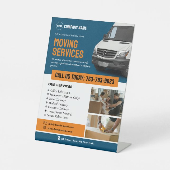 Expositor En L Rótulo Pedestal del Personalizado de la empresa en (Anverso)