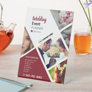Expositor En L Rótulo Pedestal del planificador de eventos boda