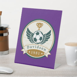 Expositor En L Rótulo Pedestal - Fútbol - Personalizado - Añadir