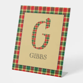 Expositor En L Rótulo Pedestal Gibbs Tartan Monogram G