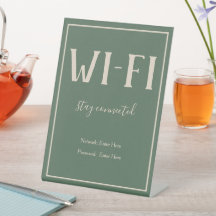 Rótulo Pedestal invitado por Wi-Fi verde bohemio r