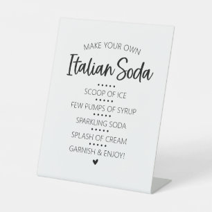 Expositor En L Rótulo Pedestal Italiano Soda Bar