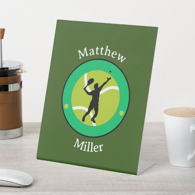 Expositor En L Rótulo Pedestal - Jugador de tenis - Personalizado (In Situ)