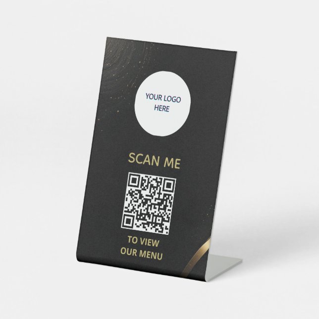 Expositor En L Rótulo Pedestal - Pantalla del menú QR (Anverso)