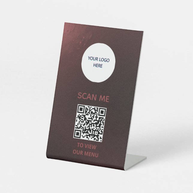 Expositor En L Rótulo Pedestal - Pantalla del menú QR (Anverso)