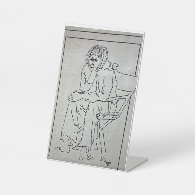 Expositor En L Rótulo Pedestal" Pensamiento (Anverso)