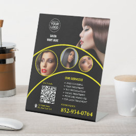Expositor En L Rótulo Pedestal Personalizado de Negocios de Salon