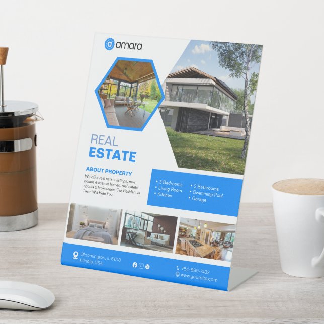 Expositor En L Rótulo Pedestal Personalizado inmobiliario (In Situ)