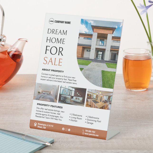 Expositor En L Rótulo Pedestal Personalizado inmobiliario (In Situ)