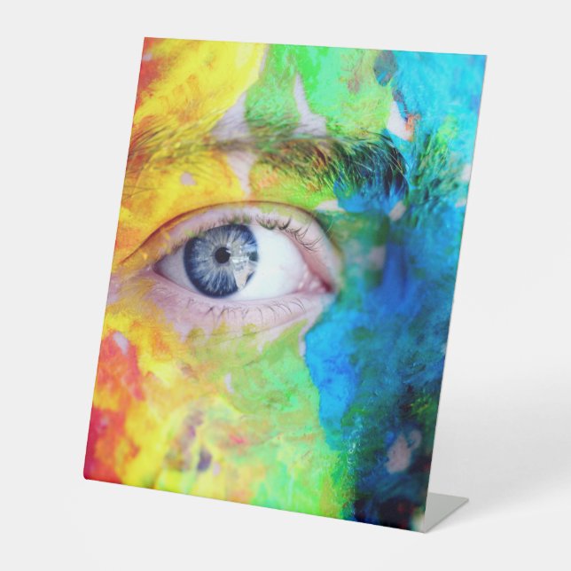 Expositor En L Rótulo Pedestal Plástico 10"X12" (Anverso)