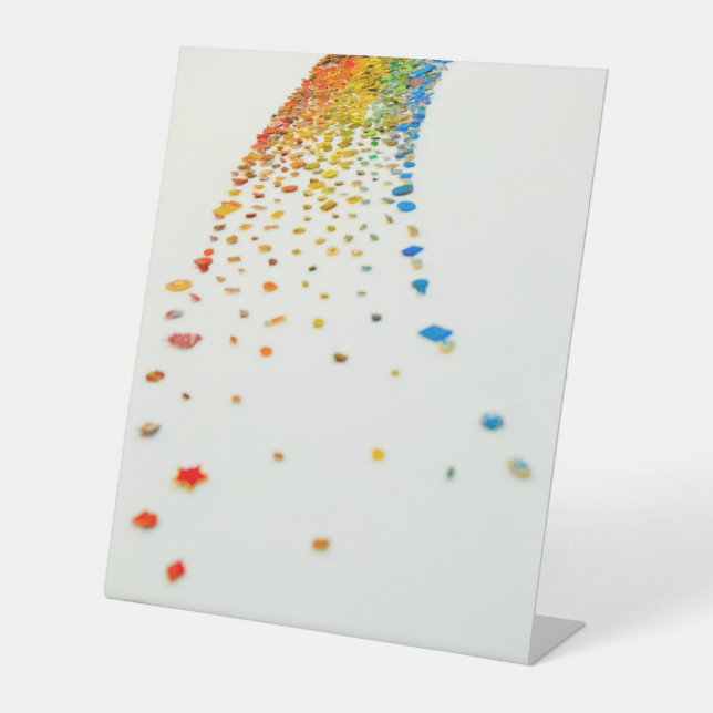 Expositor En L Rótulo Pedestal Plástico 10"X12" (Anverso)