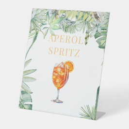 Expositor En L Rótulo Pedestal Tropical Aperol Spritz Bebe