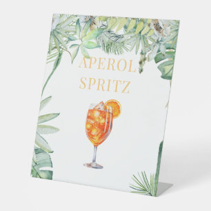 Expositor En L Rótulo Pedestal Tropical Aperol Spritz Bebe