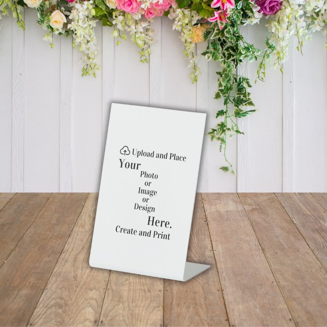 Expositor En L Rótulo Pedestal Tu Diseño o Carga de Fotografías (Pedestal Sign Your Design or Photo Upload)