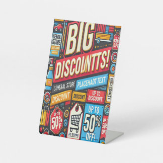 Expositor En L Rótulo Pedestal Vibrante General de Tiendas Descue