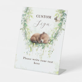 Expositor En L Rótulo Personalizado Woodland Baby Boy Shower