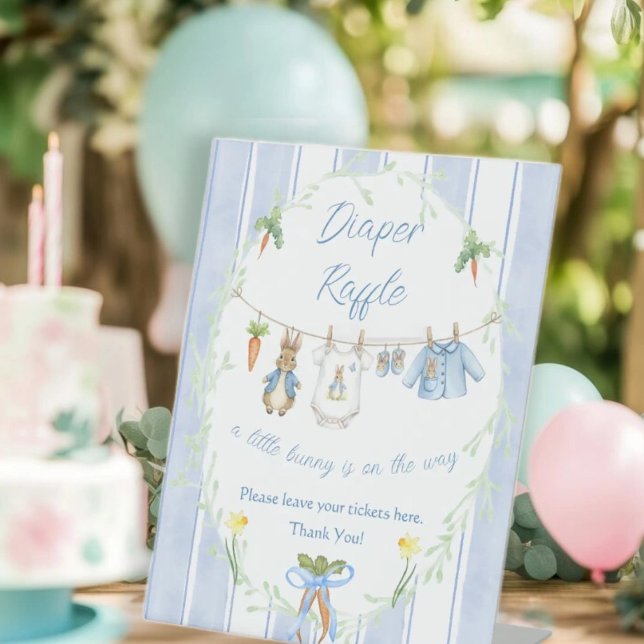 Expositor En L Rótulo Peter the Rabbit Clothesline Diaper Raffle (Subido por el creador)