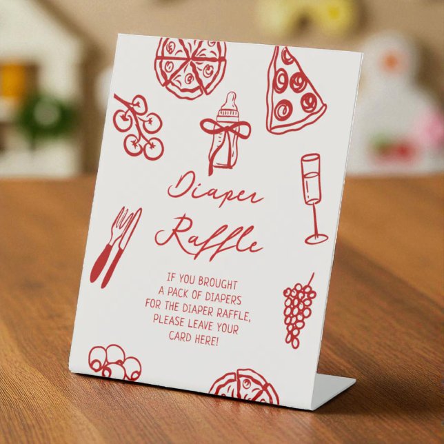 Expositor En L Rótulo Pizza Baby Shower Diaper Raffle (Subido por el creador)