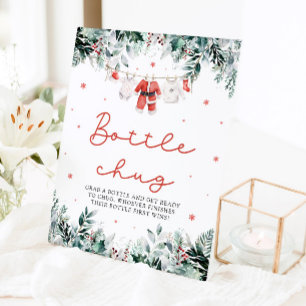Expositor En L Rótulo Red Santa Baby Shower Bottle Chug