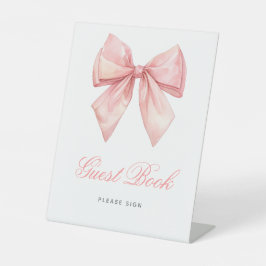 Expositor En L Rótulo Rubor Pink Bow Guest Book Shower
