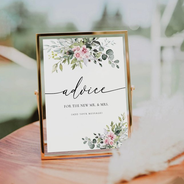 Expositor En L Rótulo Rubor Pink Greenery Floral Advice (Subido por el creador)