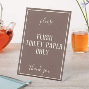 Expositor En L Rótulo séptico de baño marrón y bohemio ruso