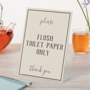 Expositor En L Rótulo séptico del cuarto de baño de trigo bohemio