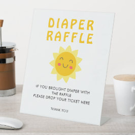 Expositor En L Rótulo Sunshine Baby Shower Diaper Raffle