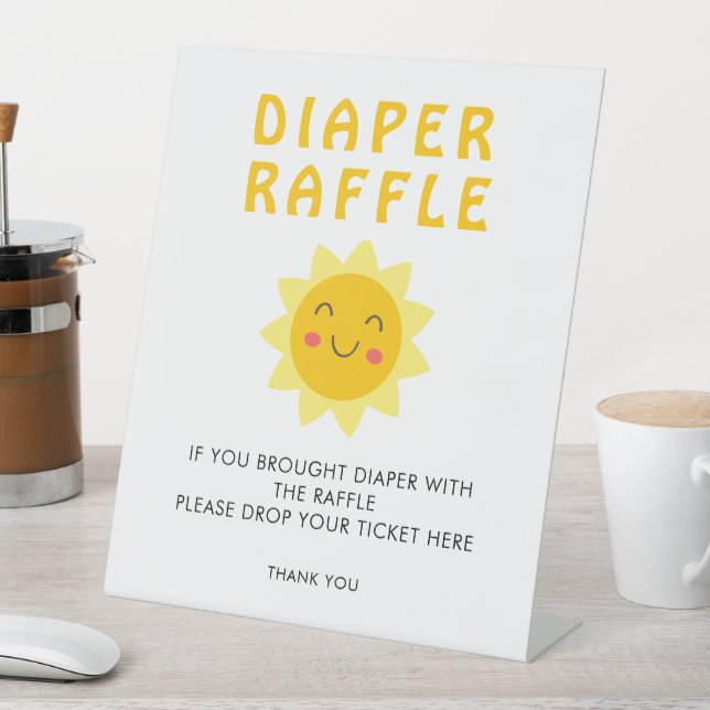 Expositor En L Rótulo Sunshine Baby Shower Diaper Raffle (In Situ)
