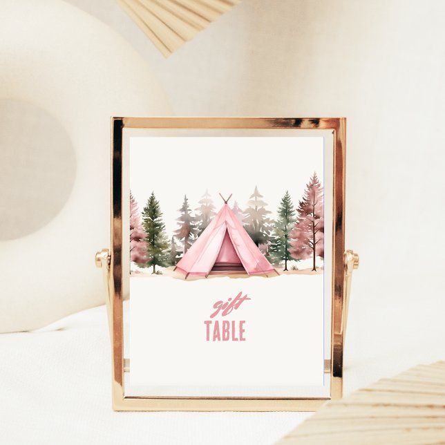 Expositor En L Rótulo superior de la mesa de acampada rosa (Subido por el creador)