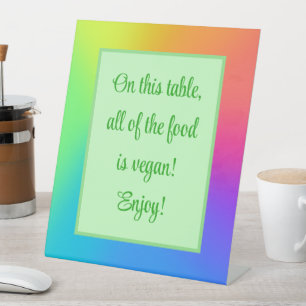 Expositor En L Rótulo Vegan Food Table