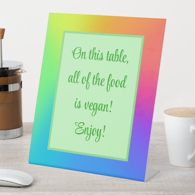 Expositor En L Rótulo Vegan Food Table (In Situ)