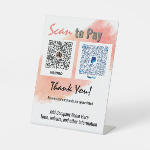 Expositor En L Rótulo Venmo PayPal Business Pay Here