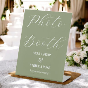 Expositor En L Rótulo verde del Boda Sage