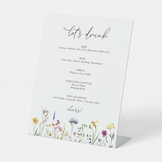 Expositor En L Rótulo Wildflower Let's Bebe Bar (Anverso)