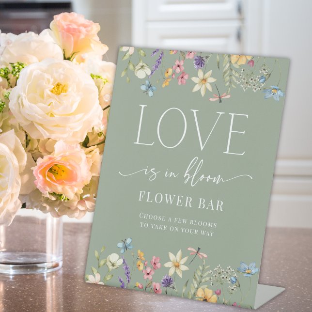 Expositor En L Rótulo Wildflower Sage Bridal Shower Flower Bar (Subido por el creador)