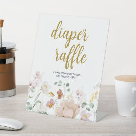 Expositor En L Rótulo Wildflowers Shower Diaper Raffle