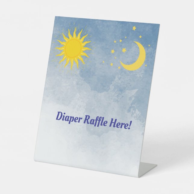 Expositor En L Rótulos Baby Shower Sun y Moon (Anverso)