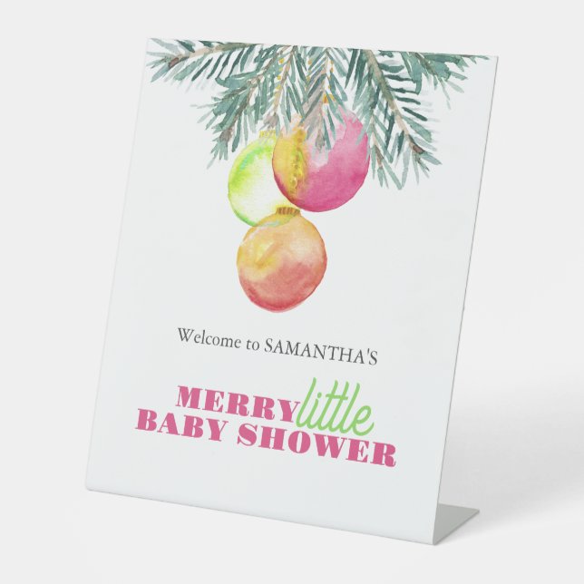 Expositor En L Rótulos de Baby Shower sobre temas de navidades (Anverso)