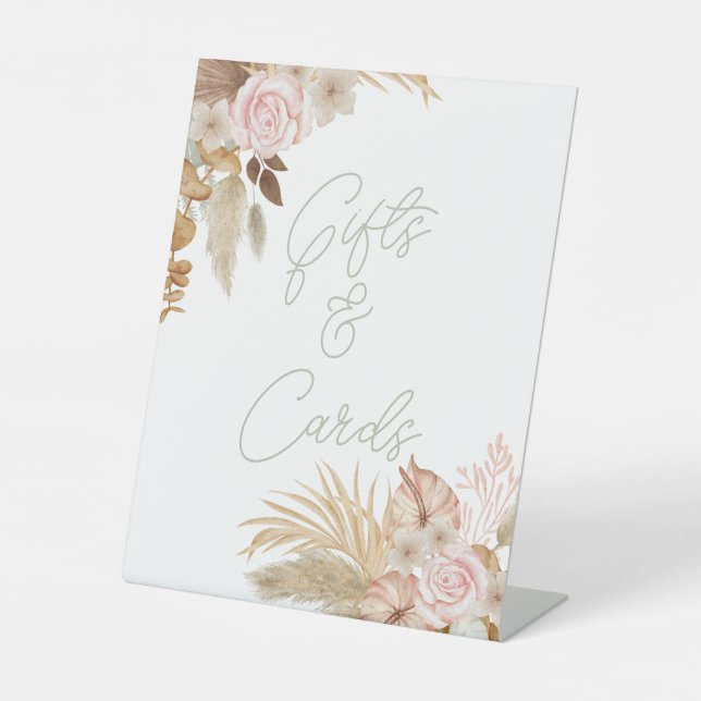 Expositor En L Rótulos de tabla Boho Boda (Anverso)